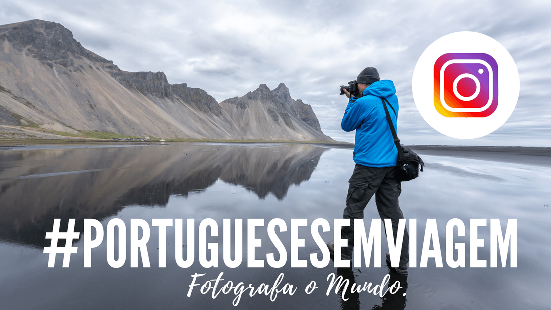fotografo com o logotipo dos portugueses em viagem